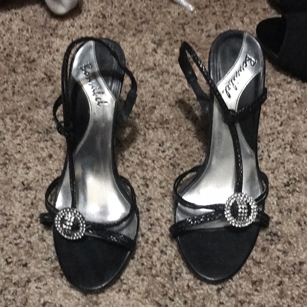 Black dress heels. Medal heel